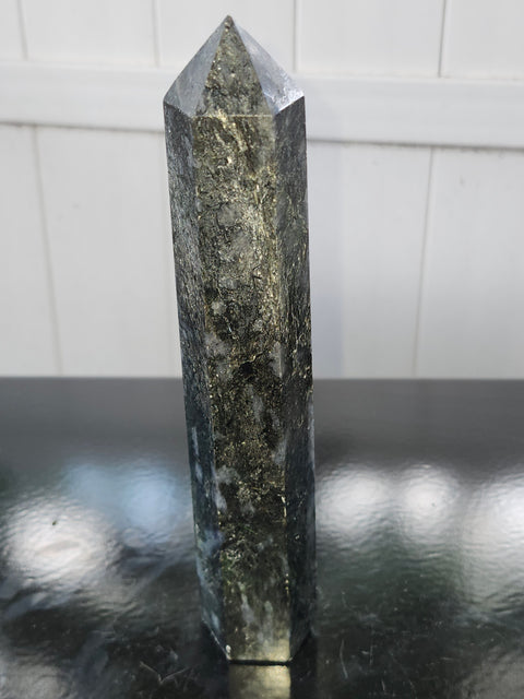 Large larvikite tower! 8 inches tall, 1.5 pounds