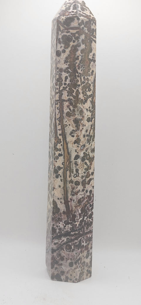 Leopard skin jasper tower! 8.5 inches tall, 13.5 ounces