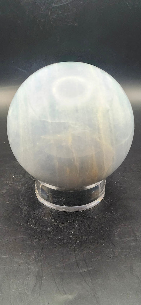 Blue calcite sphere! 73.5mm, 2.8 inches, 1.4 pounds!