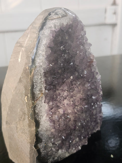 Amethyst cut base free form! 2.1 pounds, 4.6 inches tall, 3.6 inches wide