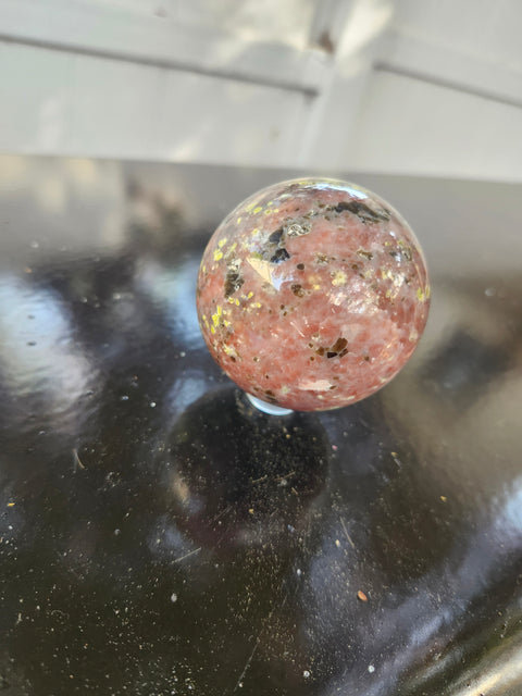 56.2mm, 2.21 inch 9.2 ounce Sunstone sphere