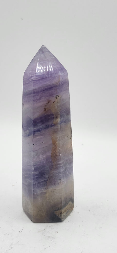 Striped purple florite tower! 3.5 inches, 3.6 ounces