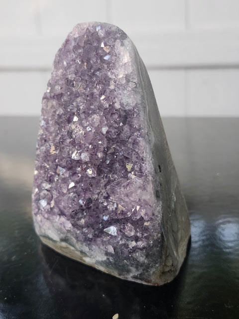 Amethyst cut base free form! 13.2 ounces, 3.5 inches tall, 2.8 wide