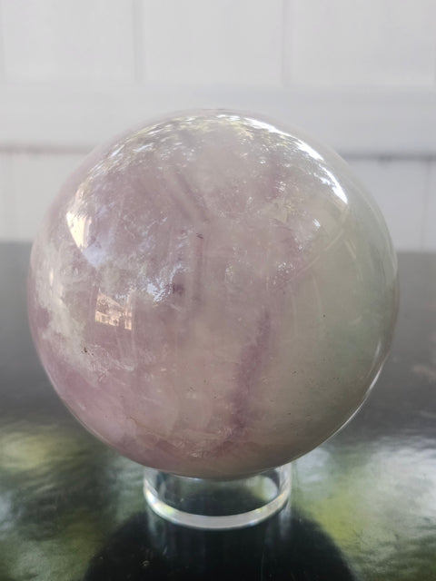 Watermelon florite sphere! 71mm, 2.8 inches, 1.6 pounds