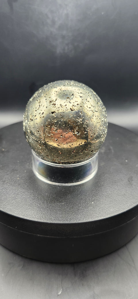 Pyrite sphere. 51.5mm, 2.02 inches, 11.2 ounces