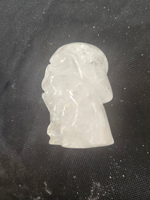 4 ounce, 2.75 inch Clear quartz Darth vader carving star wars