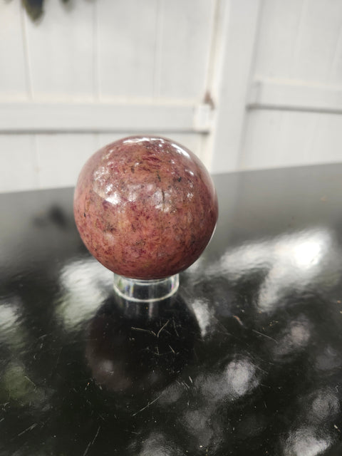 61.9mm, 2.44 inch rhodonite sphere! 1 pound
