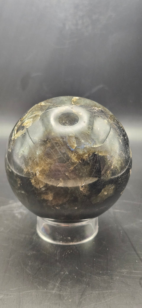 Labradorite sphere. 62mm, 2.44 inches, 12.2 ounces
