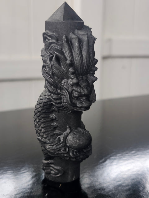 Shungite dragon tower! 2.7 ounces, 4.3 inches tall