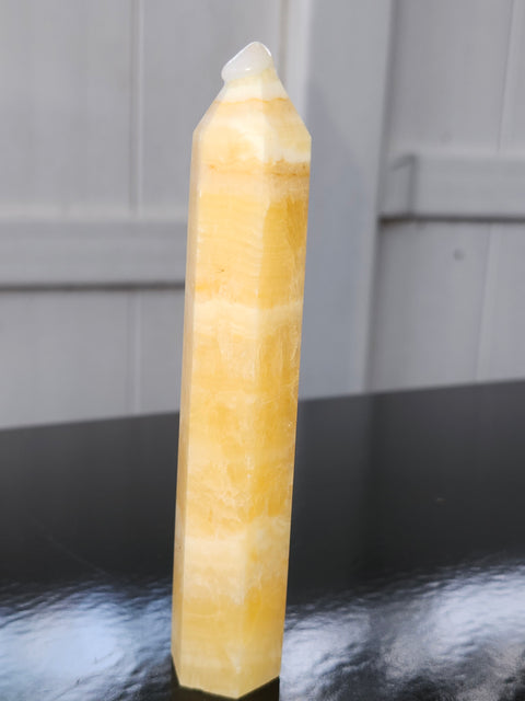 Orange calcite tower! 5 ounces, 5.2 inces