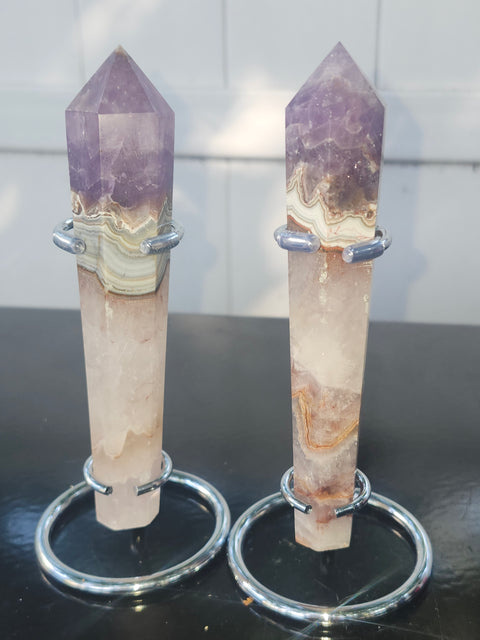 Amethyst lace agate scepter! 5.2 inches, 4.2 ounces