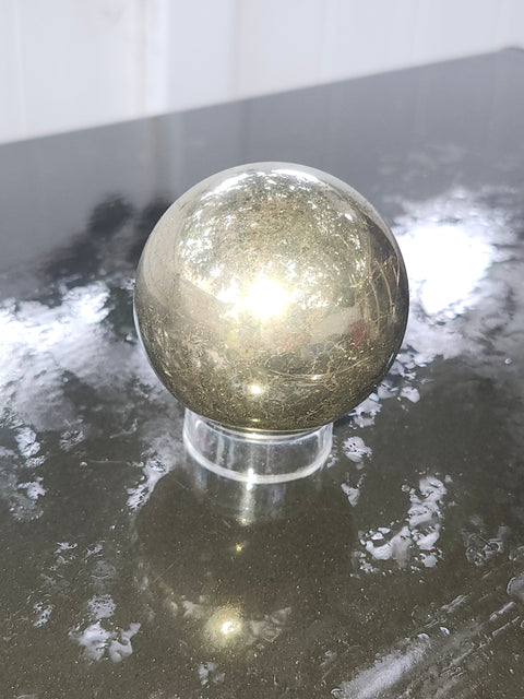 13.5 ounce Pyrite sphere! 53.9 mm, 2.12 inches
