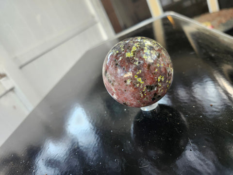 56.2mm, 2.21 inch 9.2 ounce Sunstone sphere
