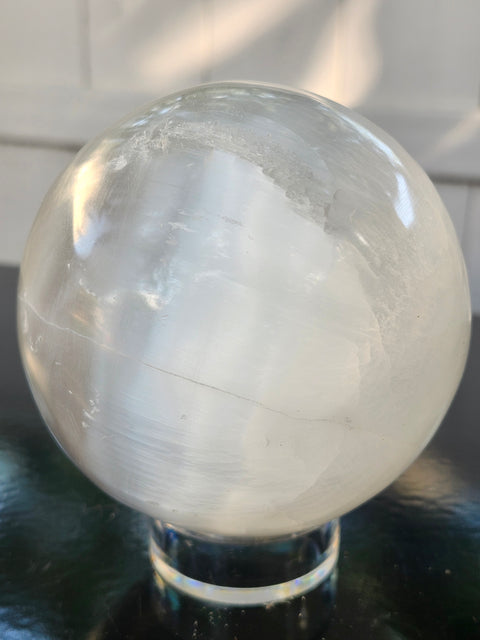 Selenite sphere! 2.3 pounds, 90mm, 3.57 inches