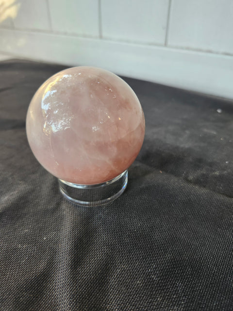 12 ounce, 63.4mm, 2.5 inch rose quartz sphere