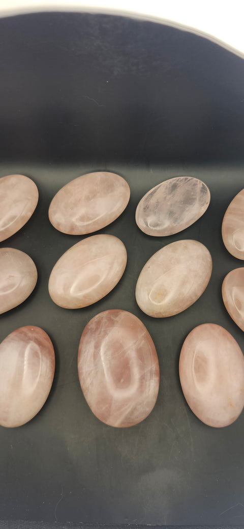 Rose quartz palm stone