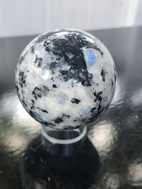 61mm, 2.40 inch, 11.5 ounce rainbow moonstone sphere