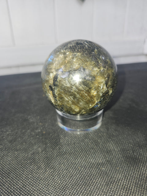 Labradorite sphere 15 ounces, 65mm, 2.56 inches