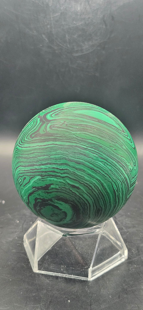 Malachite sphere! 61.5mm, 2.4 inches, 9.2 ounces!