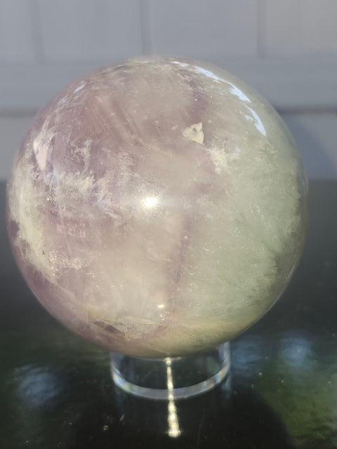 Watermelon florite sphere! 71mm, 2.8 inches, 1.6 pounds