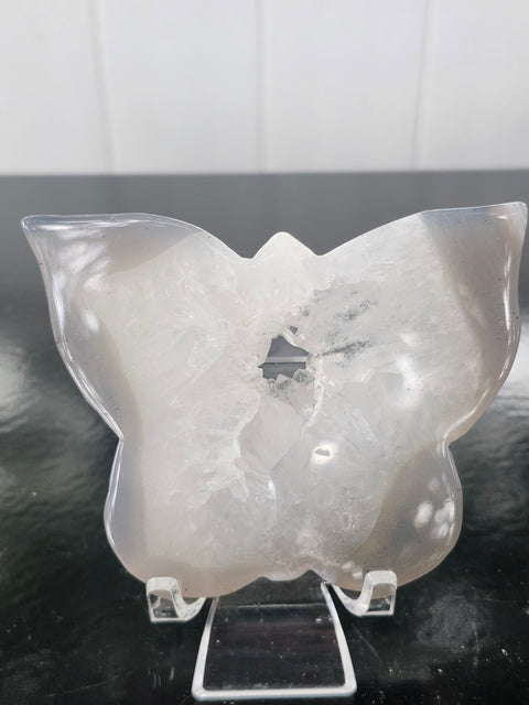 Druzy agate butterfly! 5 ounces, 4 inches wide, 3 inches tall