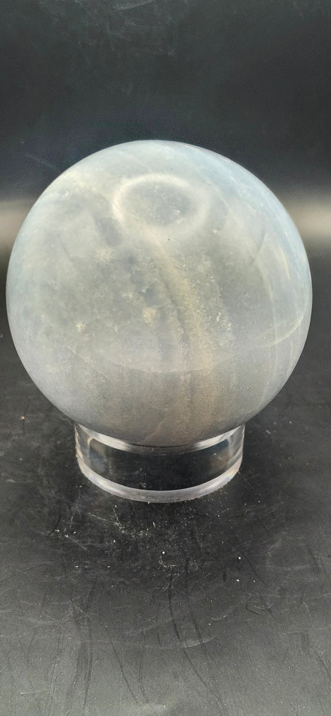 Blue calcite sphere! 73.5mm, 2.8 inches, 1.4 pounds!