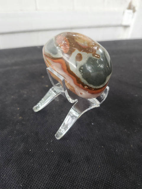 Polychrome jasper palm stone 6.5 ounces, 2.75 inches