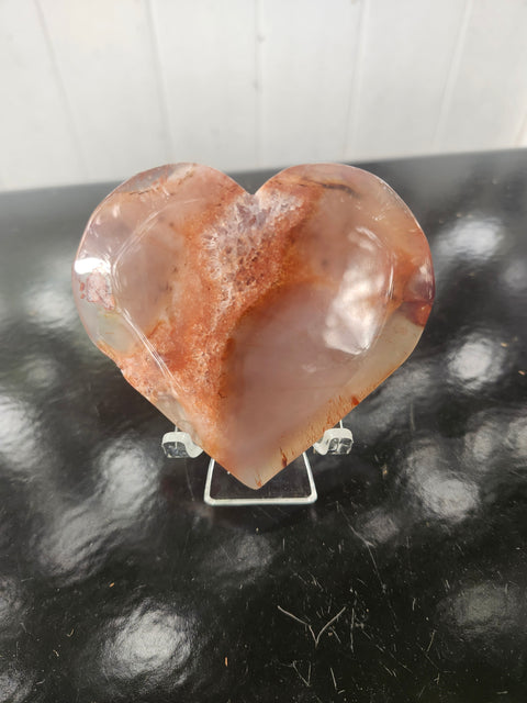 Snakeskin agate heart 5.6 ounce, 3.25 inch wide, 3 inch tall