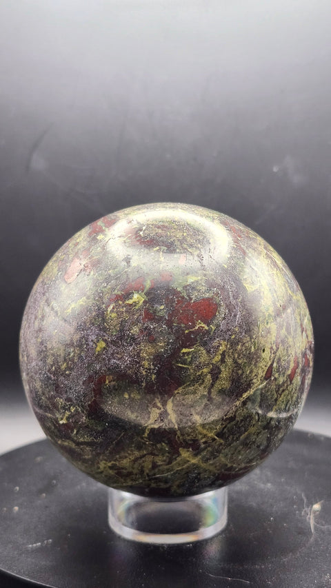 Dragon bloodstone sphere 75mm, 2.96 inches, 1.7 pounds