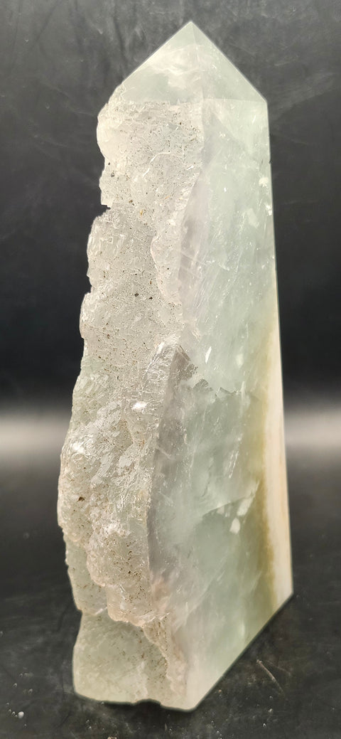 Druzy florite free form tower! 1.7 pounds, 6 inches tall, 3 inches wide