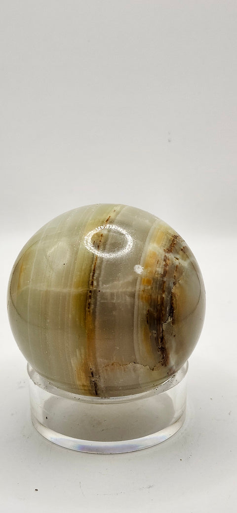 Striped calcite sphere 53mm, 2.1 inches 7.8 ounces