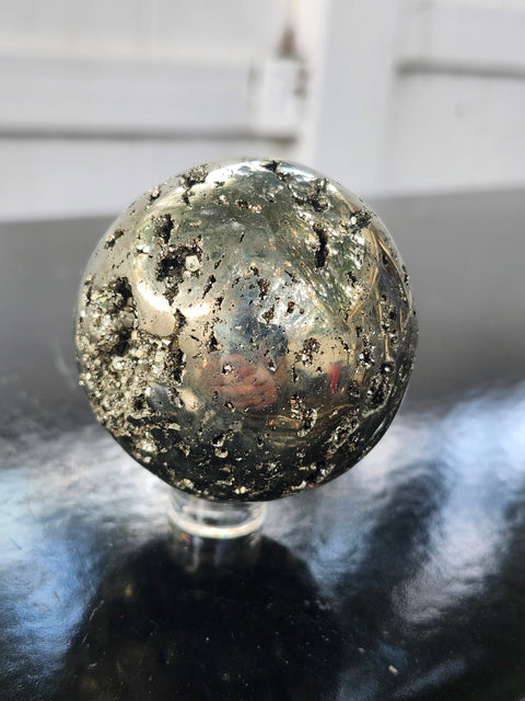 Pyrite sphere! 52.9mm, 2.08 inches, 11.1 ounces