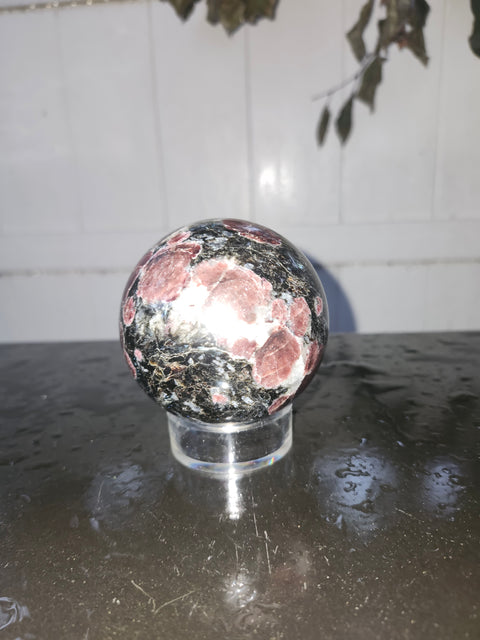 1.5 pound, 69.6mm, 2.74 inch Astrophyllite garnet fireworks sphere
