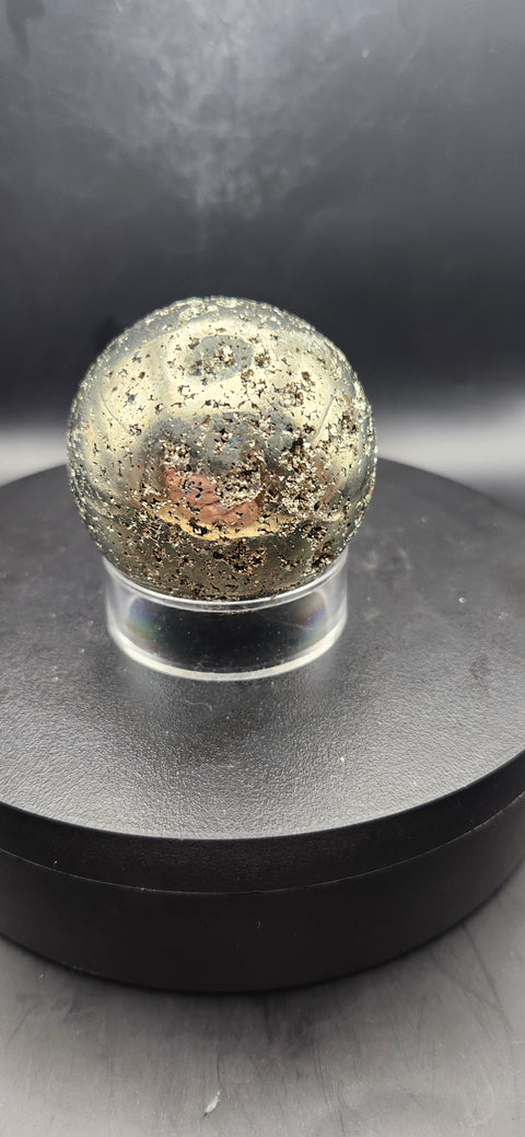 Pyrite sphere. 51.5mm, 2.02 inches, 11.2 ounces