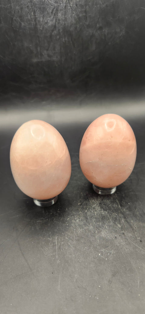 Rose quartz egg two pack! 3.3 ounces 1.9 inches each, 6.8 ounces total
