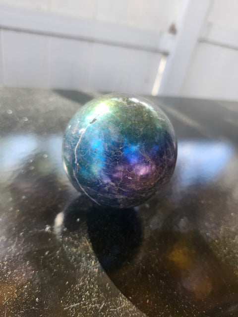 62.9mm, 2.47 inch, 13.6 ounce aura quartz sphere
