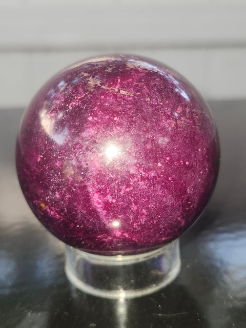 Pink crackle quartz sphere! 6.5 ounces, 50mm, 1.98 inches