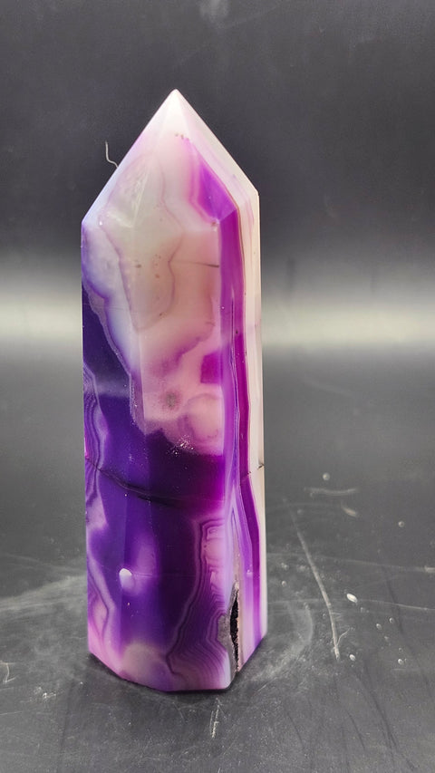Purple druzy agate tower! 3.75 inches, 3.2 ounces