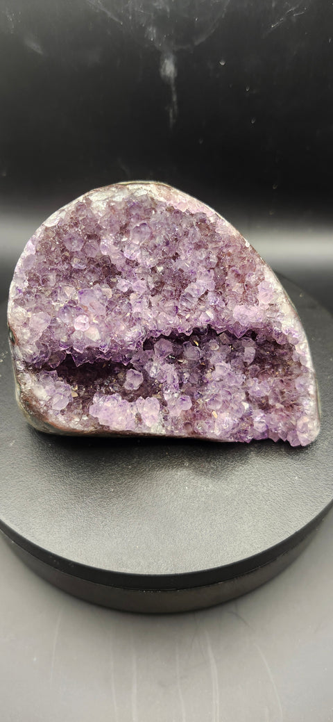 Amethyst cut base free form! 12 ounces, 3.6 inches long, 2.8 tall