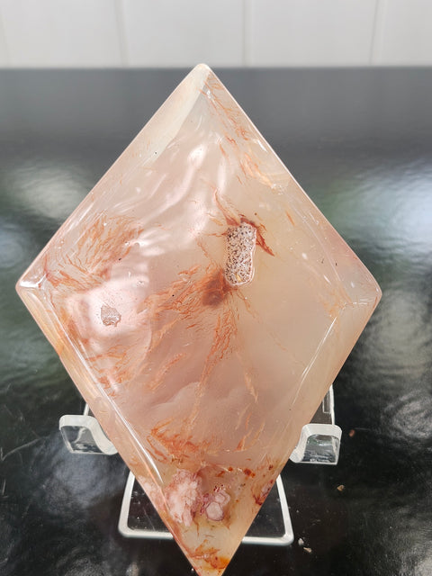 Druzy agate diamond! 5.5 ounces, 4.5 inches tall, 3.3 wide