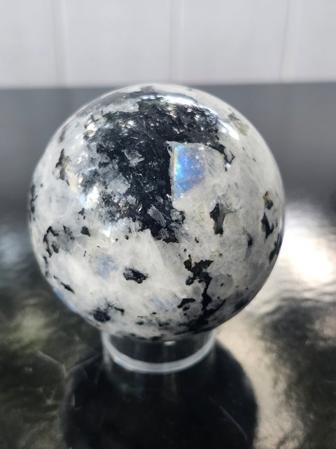 61mm, 2.40 inch, 11.5 ounce rainbow moonstone sphere