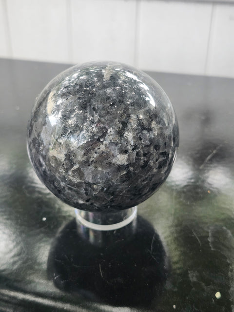 Larvikite sphere! 1.1 pounds, 69mm, 2.7 inches