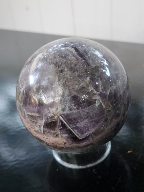 Chevron amethyst sphere! 76mm, 3 inches, 1.6 pounds