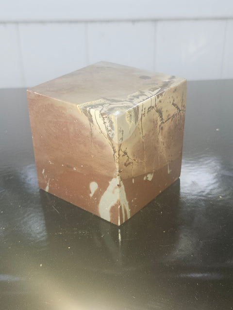 Dendritic jasper cube! 1.6 pounds, 2.8 by 2.8 inch's