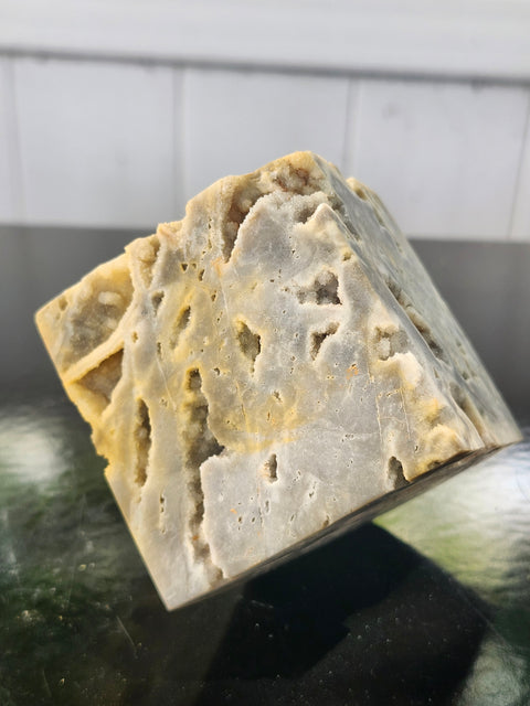 Druzy agate balancing cube! 1.1 pound, 63.1mm by 62.8mm