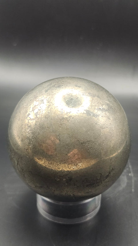 Pyrite sphere. 55.8mm, 2.19 inches, 15 ounces