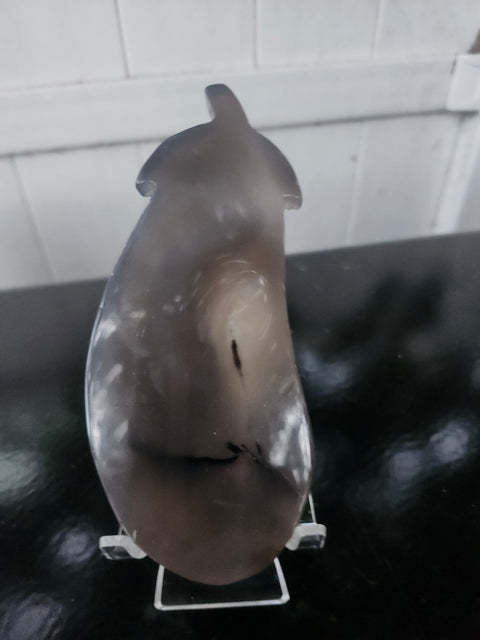 Druzy agate eggplant! 6.2 ounces, 5.75 inches