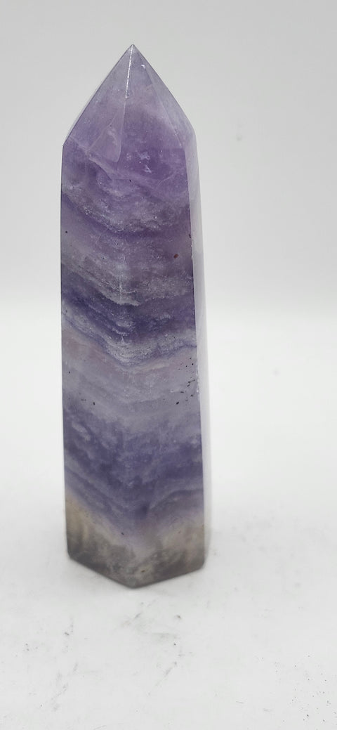 Striped purple florite tower! 3.5 inches, 3.6 ounces