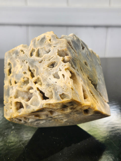 Druzy agate balancing cube! 1.1 pound, 63.1mm by 62.8mm