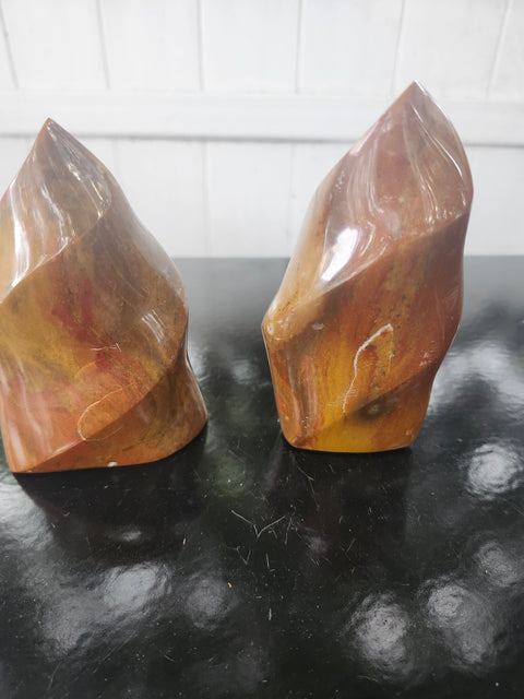 Brecciated jasper flame tower! 14 ounces, 4 inches tall